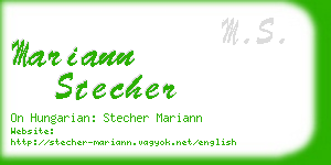 mariann stecher business card